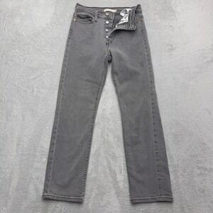 Levi's Jeans Womens 26 Gray Wedgie Straight Button Fly High Rise Denim Pants